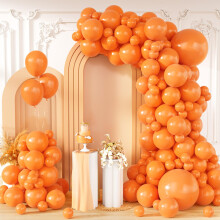 Orange Balloons, 130PCS Orange Balloon Arch Kit for Birthday Party Decor