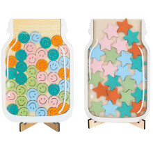Magnetic Reward Jar for Kids-Star & Smile Face Jar Reward System for Behavior Management at School Classroom,Behavior Management Tool,Reward Home