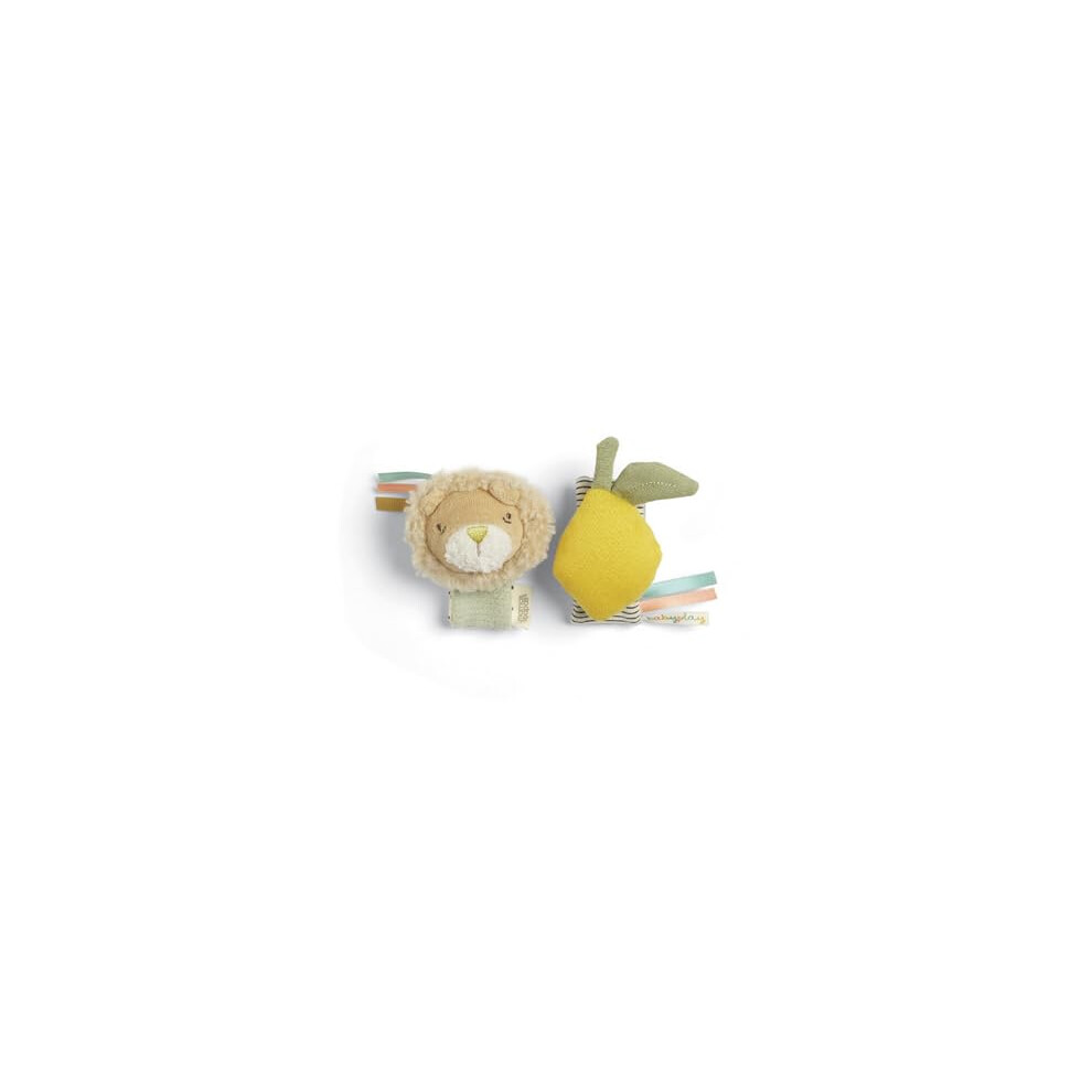 Mamas & Papas Baby/Toddler 2 Pack Wrist Rattle - Babyplay Lion/Lemon - Image 2