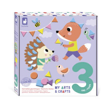 Janod - My Arts & Crafts - 3 Years and up - Geometric Coloured Dots - 4 Pictures - Children's Arts & Crafts Kit