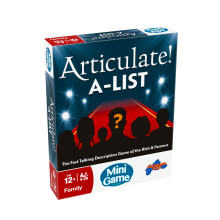 Articulate A-List Mini Game, Fast Talking Celebrity Guessing Game, Travel Size Party Game with Timer