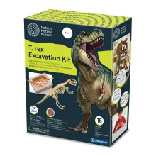 Natural History Museum T‑rex Excavation Kit - Hands‑On Dinosaur Dig Toy with 3D 20 cm Skeleton, Tools, Poster, Replica Ammonite Fossil