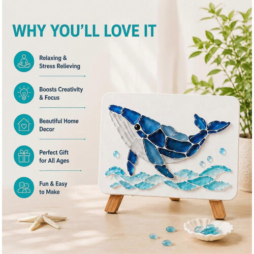 (Haima) DIY Sea Glass Craft Kit,Beginner Handmade Art Decoration Set 1