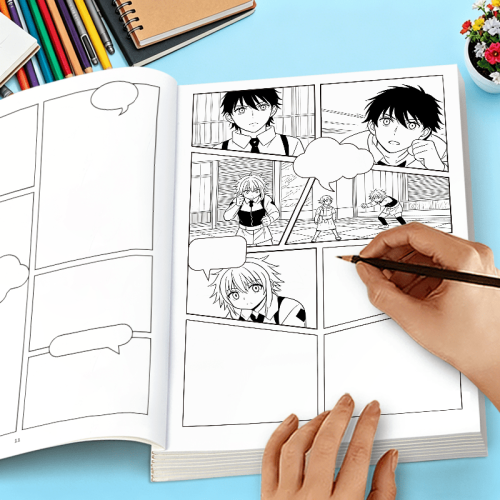 Blank Comic Book: Create Your Story, 32-page Comic Sketchbook, Comic Drawing Notebook, Draw And Craft Using Pre-designed Templates 1