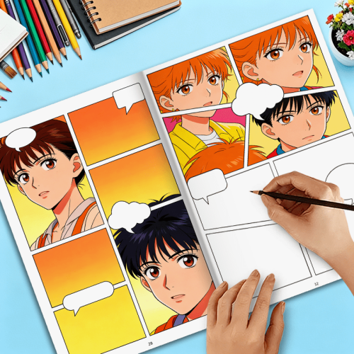 Blank Comic Book: Create Your Story, 32-page Comic Sketchbook, Comic Drawing Notebook, Draw And Craft Using Pre-designed Templates 2
