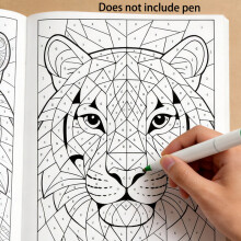 Therapeutic Stress Relief Digital Coloring Book For Adults, With Cat/tiger/tropical Fish/flowers And Birds/raccoon Themes. Finely