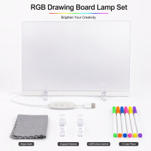 (large) Electronic Whiteboard | 7-Color Marking System, USB Operation, 7 Levels Of Brightness, Desktop Board With Marker Stand, USB