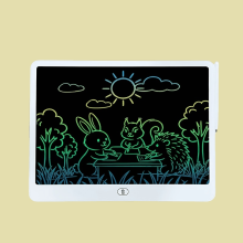 (White) 13 Inches (about 29 Cm) PVC Material Reusable LCD Doodle Board, Battery Powered Writing Board, Educational Learning Toy