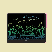 (Pink) 13 Inches (about 29 Cm) PVC Material Reusable LCD Doodle Board, Battery Powered Writing Board, Educational Learning Toy
