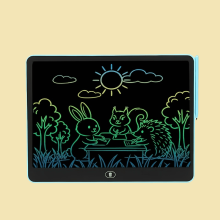 (Blue) 13 Inches (about 29 Cm) PVC Material Reusable LCD Doodle Board, Battery Powered Writing Board, Educational Learning Toy