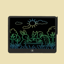 (Black) 13 Inches (about 29 Cm) PVC Material Reusable LCD Doodle Board, Battery Powered Writing Board, Educational Learning Toy