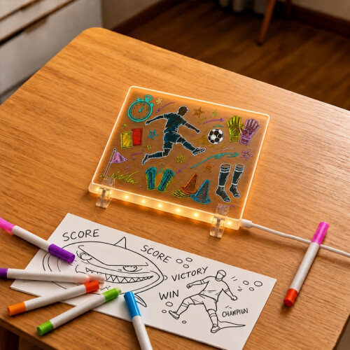USB Powered LED Neon Sign And Light Board - Erasable Reusable Writing Pad With Lighted Table Lamp For Home Decor