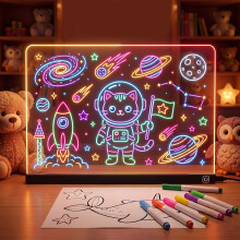 (30cm*20cm) LED Color Drawing Board/29.97* 23.88 Cm Acrylic Dry Erase Board/with Light/7 Colors/information Writing Board/night Light/with 7