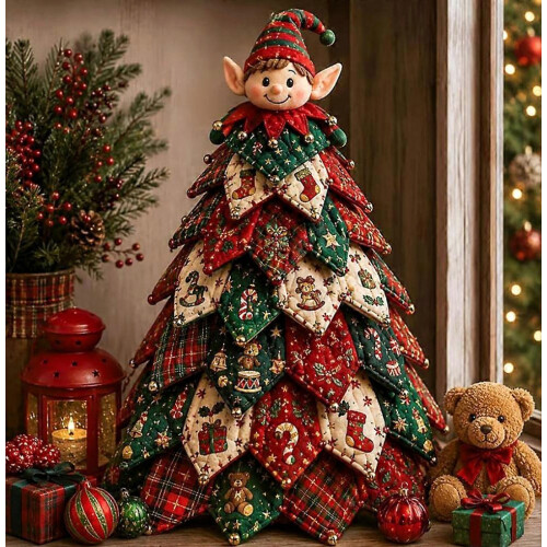(Santa Claus) Χριστουγεννιάτικο κιτ ραπτικής DIY υφασμάτινη διακόσμηση σπιτιού 2