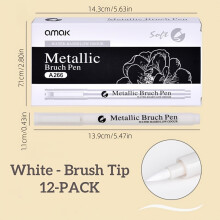 (3) 6/12 Piece Metallic Markers With Flexible Tip (1-4mm), Quick Drying, Full Coverage, Vibrant Metallic Finish