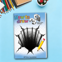(24×17cm) 3D Optical Illusion Drawing Book For Beginners, Follow The Reference Drawing To Complete 3D Drawing, Practice Light And Dark