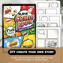 60 Pages Simple DIY Unique Blank Drawing Book, Sketchbook. Bound On Durable Thick Paper, 100 Unique Blank Comic Book Templates.