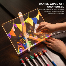 (1pc) LED RGB Acrylic Display Board, Holiday Decoration Display Board, Professional Grade Art Erasable USB Drawing Board, Office