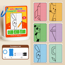 (Fun Half) Fun Half-Draw Coloring Book For Kids: An Introduction To Kindergarten Drawing And Coloring, Includes 2 Erasable Pens, Palm-sized
