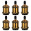 6 Pack E27 Vintage Light Bulb Solid Ceramic Socket Lamp Holder Retro Edison Screw Light Bulb Adapter Socket, Antique Brass 1