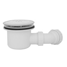 SunDaze 90mm Fast Flow Waste Trap for Shower Tray Walk In Enclosure Chrome Dome Cover