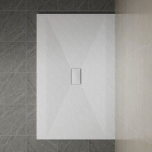 (1600x1000mm) SunDaze SMC White Rectangle Slate Effect Bathroom Shower Tray
