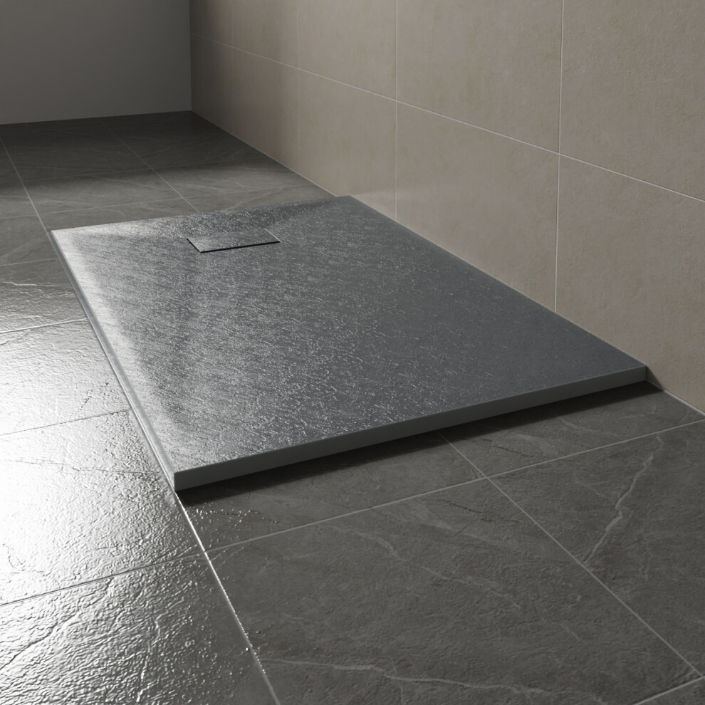 (1100X800mm) Sundaze Smc Anthracite Rectangle Slate Effect Bathroom Shower Tray 5063123584500