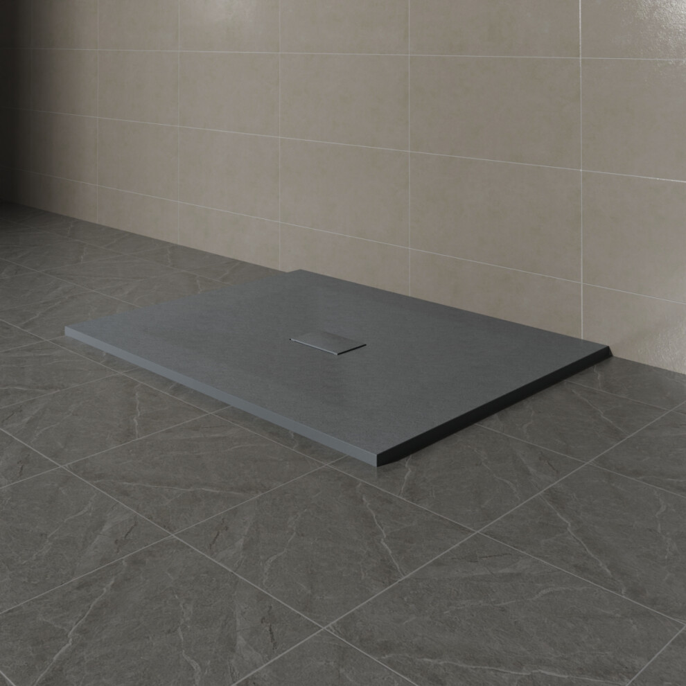 (1400X1000mm) Sundaze Smc Anthracite Rectangle Slate Effect Bathroom Shower Tray 5063123584692