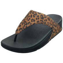 (39) FitFlop LULU LEOPARD TOE-POST Walking Sandals für Damen in Tan Black