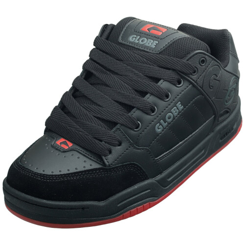 (10.5) Globe Tilt Mens Trainers in Black Red