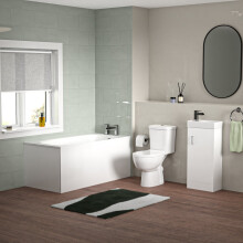 Bathroom Suite 1500mm Round Bathtub With 400mm Freestanding Vanity and Toilet