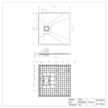 SunDaze 800 x 800mm SMC Anthracite Square Slate Effect Shower Tray with Fluidmaster 90mm Fast Flow Waste