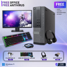 DELL PC Bundle HD Monitor i5 16GB DESKTOP TOWER PC & TFT COMPUTER WINDOWS 11 - Refurbished