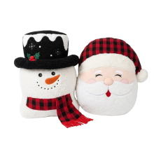 Weihnachtsdekokissen Nikolaus Schneemann 2 Stück 47 cm — weihnachtskissen set, nikolaus kissen, schneemann deko