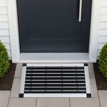 Ultralux Dirt Trapper Aluminium Door Mat, Non-Slip Weatherproof Outdoor Drainage Doormat, 40 x 60cm, Grey & Black