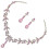 Set di gioielli da sposa con collana e orecchini con strass per donna, 1 set, rosa 1