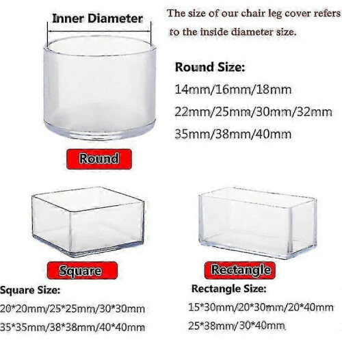 16-pack rektangulära silikonbenskydd för stolar, halkfria, 20x30 mm 1