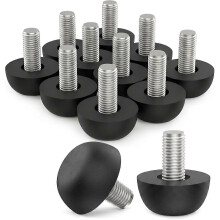12-pakning M8 justerbare møbelben, nivelleringsføtter i 304 rustfritt stål med 8 mm x 1,25 gjenger, skruerstatning for bord, stol, skri