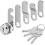 Lock, 4 Keys, Comes with 5 Different Lock Plates, Letter Box Lock 16 mm, Locker Lock, 1