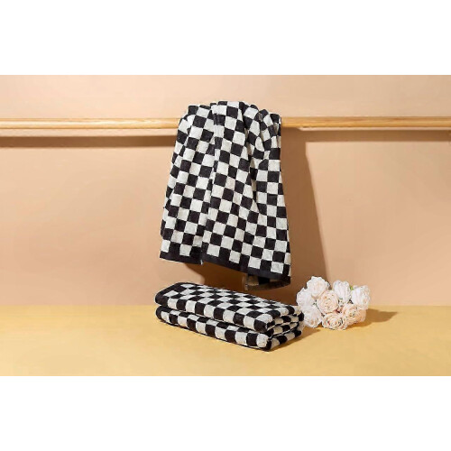 Soft Checkered Bath Towels - Premium Cotton, Highly Absorbent for Everyday Use 2