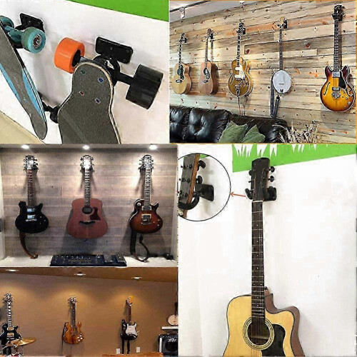 2 st gitarrhängare gitarrkrok gitarrhållare gitarrväggmonteringshängare för el-akustiska gitarrer och basgitarrer 2