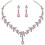 Set di gioielli da sposa con collana e orecchini con strass per donna, 1 set, rosa 4