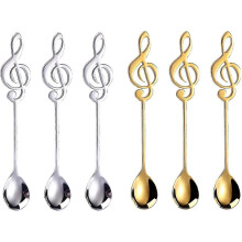 Lot de 6 cuillères musicales, cuillères à thé musicales, pour le thé ou le café, café, fête, couverts, maison