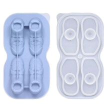 Molde para cubitos de hielo con forma de zapato, 4 cavidades, moldes reutilizables para cubitos de hielo con forma divertida, bandeja p