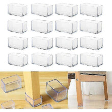 16 sztuk 20x30mm prostokątnych silikonowych ochraniaczy pod nogi krzeseł, antypoślizgowych