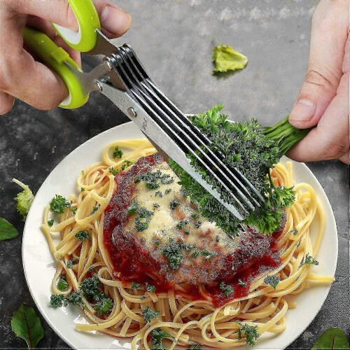Cive, Spice Scissors, Garlic Scissors, 5 Blade Scissors Herb Scissors Kitchen Scissors Food Scissors Multifunctional Kitchen Scissors Scisso 2