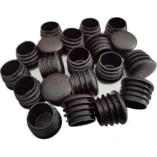 Dop rotund negru din plastic 25 mm, 20 buc., capac de capăt pentru tub de mobilă, pentru picior de scaun