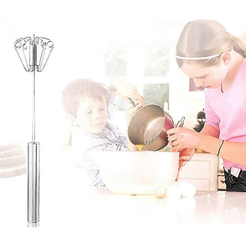 Automatic Whisk Made Of Stainless Steel, Rotatable With Automatic Rotation Milk Gift 2
