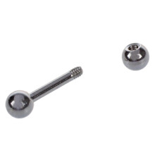 un paio di orecchini da uomo a bilanciere con sfera in acciaio inossidabile - 3 mm, neri