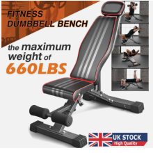 Weight Bench, 660LB/300KG Adjustable Foldable Strength Training Bench, Utility Incline Decline Bench for Full Body Workout- Integrated Structure